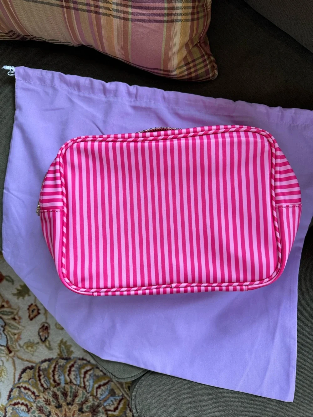 Stoney Clover Lane Pink Striped Cosmetic Case Eloise at the plaza